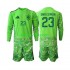 Completo da calcio Bambini Spagna Portiere Unai Simon 23 6th Green color World Cup Maglia 2026 Manica Lunga