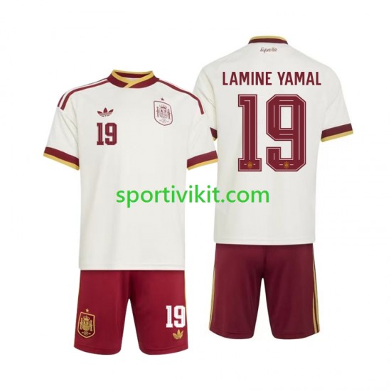 Completo da calcio Bambini Spagna Lamine Yamal 19 World Cup Maglia Seconda 2026 Manica Corta