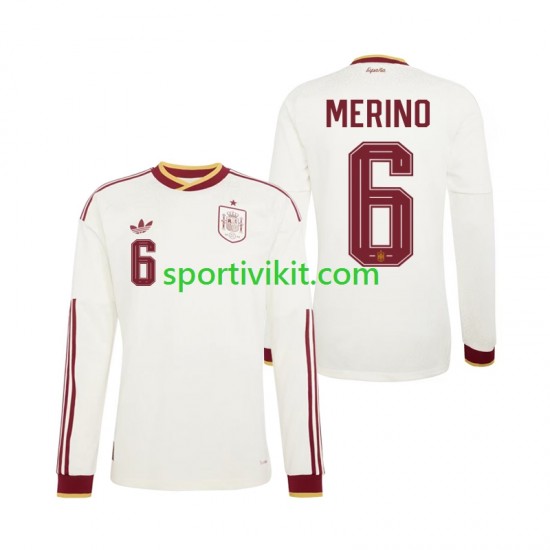 Spagna Mikel Merino 6 World Cup Uomo Maglia Seconda 2026 Manica Lunga
