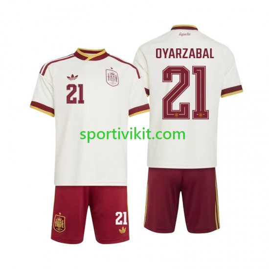 Completo da calcio Bambini Spagna Mikel Oyarzabal 21 World Cup Maglia Seconda 2026 Manica Corta