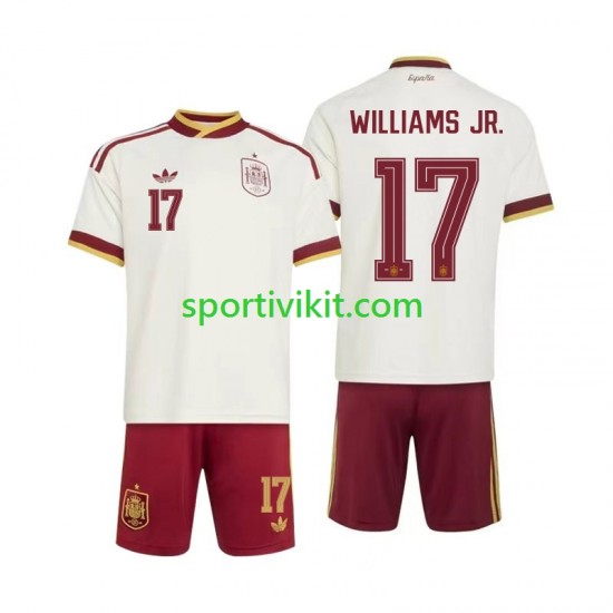 Completo da calcio Bambini Spagna Nico Williams 17 World Cup Maglia Seconda 2026 Manica Corta