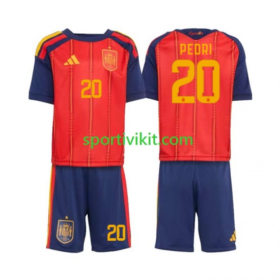 Completo da calcio Bambini Spagna Pedri 20 World Cup Maglia Prima 2026 Manica Corta