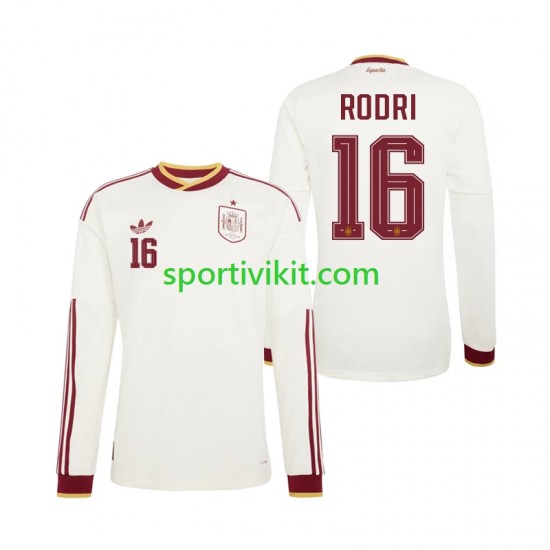 Spagna Rodri 16 World Cup Uomo Maglia Seconda 2026 Manica Lunga
