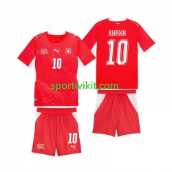 Completo da calcio Bambini Svizzera Granit Xhaka 10 World Cup Maglia Prima 2026 Manica Corta