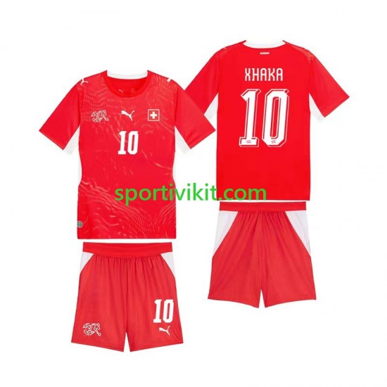 Completo da calcio Bambini Svizzera Granit Xhaka 10 World Cup Maglia Prima 2026 Manica Corta