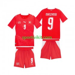 Completo da calcio Bambini Svizzera Johan Manzambi 9 World Cup Maglia Prima 2026 Manica Corta