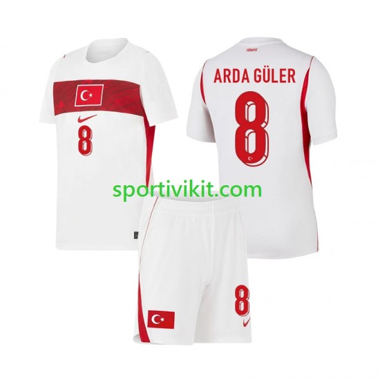 Completo da calcio Bambini Turchia Arda Guler 8 World Cup Maglia Seconda 2026 Manica Corta