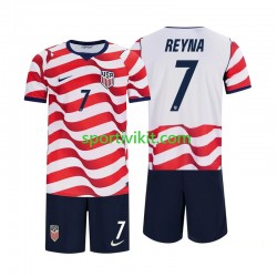 Completo da calcio Bambini Stati Uniti Giovanni Reyna 7 World Cup Maglia Prima 2026 Manica Corta
