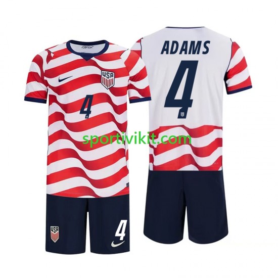 Completo da calcio Bambini Stati Uniti Tyler Adams 4 World Cup Maglia Prima 2026 Manica Corta
