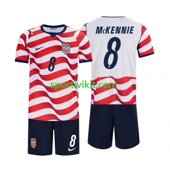 Completo da calcio Bambini Stati Uniti Weston McKennie 8 World Cup Maglia Prima 2026 Manica Corta