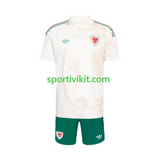 Completo da calcio Bambini Galles World Cup Maglia Seconda 2026 Manica Corta