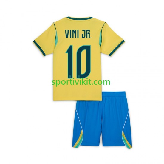 Completo da calcio Bambini Brasile Vinicius Junior 10 World Cup Maglia Prima 2026 Manica Corta
