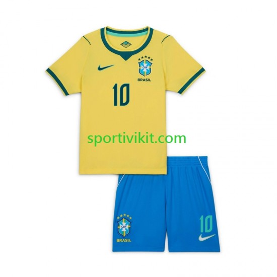 Completo da calcio Bambini Brasile Vinicius Junior 10 World Cup Maglia Prima 2026 Manica Corta