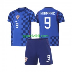 Completo da calcio Bambini Croazia Andrej Kramaric 9 World Cup Maglia Seconda 2026 Manica Corta