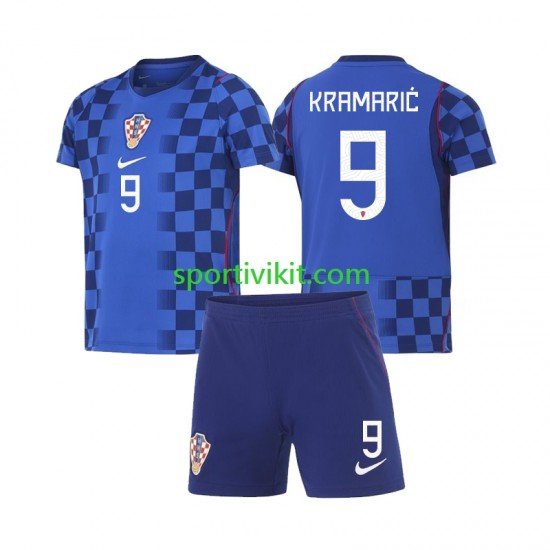 Completo da calcio Bambini Croazia Andrej Kramaric 9 World Cup Maglia Seconda 2026 Manica Corta