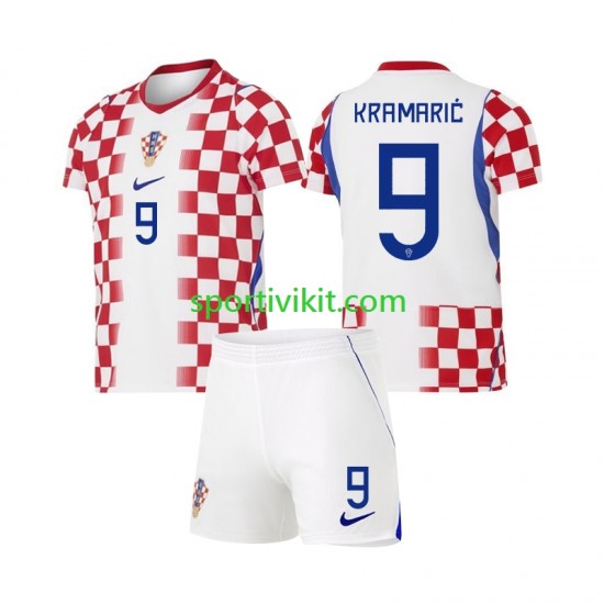 Completo da calcio Bambini Croazia Andrej Kramaric 9 World Cup Maglia Prima 2026 Manica Corta