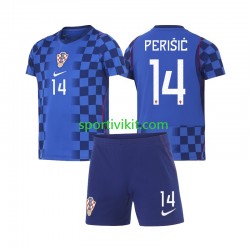 Completo da calcio Bambini Croazia Ivan Perisic 14 World Cup Maglia Seconda 2026 Manica Corta