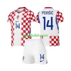 Completo da calcio Bambini Croazia Ivan Perisic 14 World Cup Maglia Prima 2026 Manica Corta