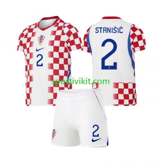 Completo da calcio Bambini Croazia Josip Stanisic 2 World Cup Maglia Prima 2026 Manica Corta