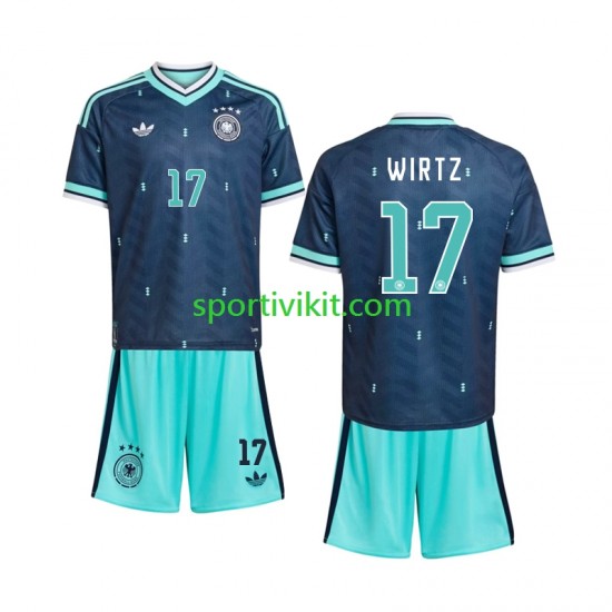 Completo da calcio Bambini Germania Florian Wirtz 17 World Cup Maglia Seconda 2026 Manica Corta