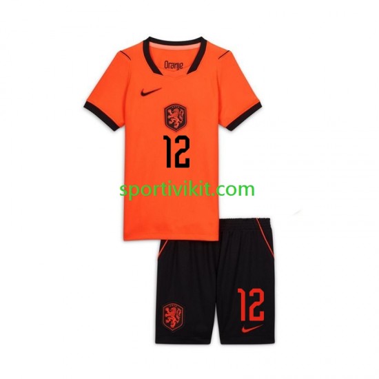 Completo da calcio Bambini Paesi Bassi Jeremie Frimpong 12 World Cup Maglia Prima 2026 Manica Corta
