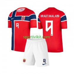 Completo da calcio Bambini Norvegia Erling Haaland 9 World Cup Maglia Prima 2026 Manica Corta