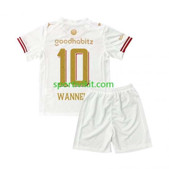 Completo da calcio Bambini PSV Eindhoven Paul Wanner 10 Efteling Maglia Quarto 2025-2026 Manica Corta