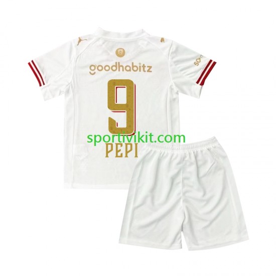 Completo da calcio Bambini PSV Eindhoven Ricardo Pepi 9 Efteling Maglia Quarto 2025-2026 Manica Corta