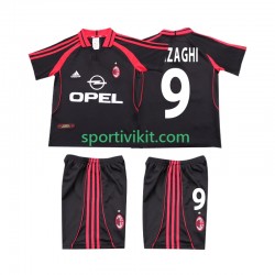 Completo da calcio Bambini AC Milan INZAGHI 9 Retro 2000 2001 Maglia Terza Manica Corta