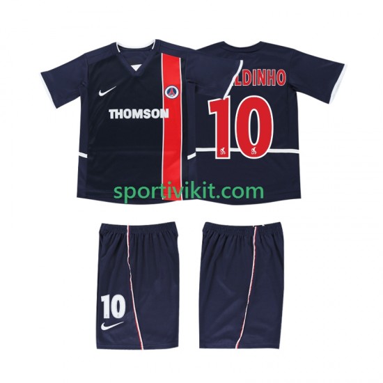 Completo da calcio Bambini AC Milan RONALDINHO 10 Retro 2002 2003 Maglia Prima Manica Corta