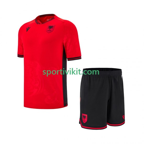 Completo da calcio Bambini Albania Maglia Prima 2025-2026 Manica Corta