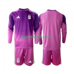 Completo da calcio Bambini Argentina Portiere Maglia Prima 2025 Manica Lunga
