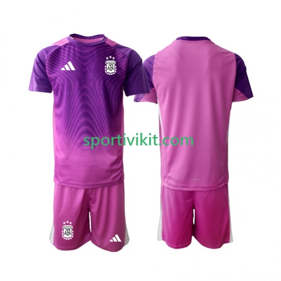 Completo da calcio Bambini Argentina Portiere Maglia Prima 2025 Manica Corta