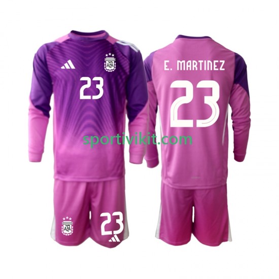 Completo da calcio Bambini Argentina Portiere Emiliano Martinez 23 Maglia Prima 2025 Manica Lunga