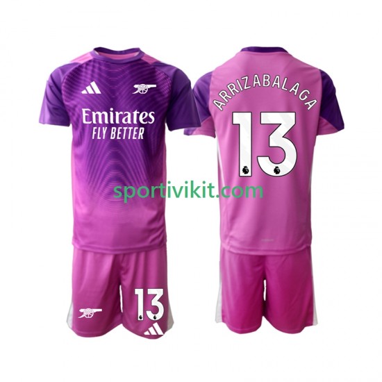 Completo da calcio Bambini Arsenal Portiere Kepa Arrizabalaga 13 Maglia Terza 2025-2026 Manica Corta