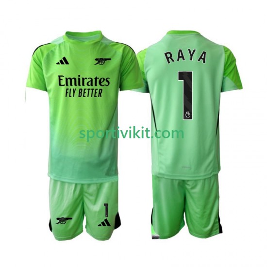 Completo da calcio Bambini Arsenal Portiere Raya 1 Maglia Seconda 2025-2026 Manica Corta