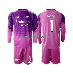 Completo da calcio Bambini Arsenal Portiere Raya 1 Maglia Terza 2025-2026 Manica Lunga