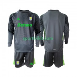 Completo da calcio Bambini Aston Villa Portiere Maglia Prima 2025-2026 Manica Lunga
