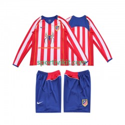 Completo da calcio Bambini Atlético Madrid Retro 2004 2005 Maglia Prima Manica Lunga
