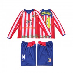 Completo da calcio Bambini Atlético Madrid SIMEONE 14 Retro 2004 2005 Maglia Prima Manica Lunga