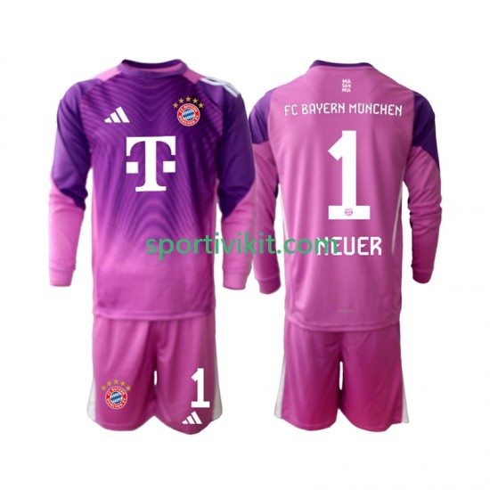 Completo da calcio Bambini FC Bayern München Portiere Manuel Neuer 1 Maglia Quarto 2025-2026 Manica Lunga