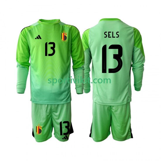 Completo da calcio Bambini Belgio Portiere Matz Sels 13 Maglia Prima 2025 Manica Lunga