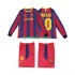 Completo da calcio Bambini FC Barcelona Lionel Messi 10 Retro 2010 2011 Maglia Prima Manica Lunga