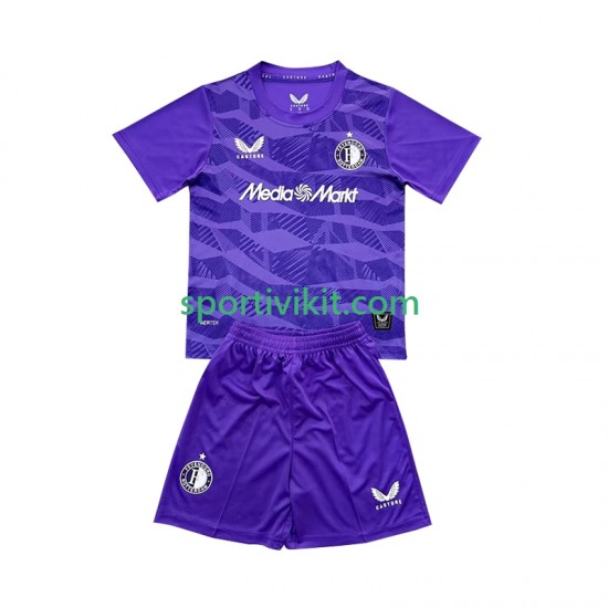 Completo da calcio Bambini Feyenoord Rotterdam Portiere Maglia Terza 2025-2026 Manica Corta