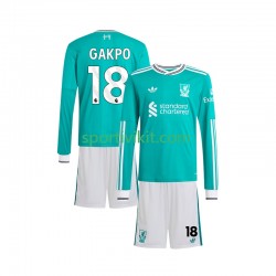 Completo da calcio Bambini Liverpool Gakpo 18 Maglia Terza 2025-2026 Manica Lunga