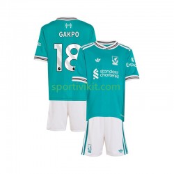 Completo da calcio Bambini Liverpool Gakpo 18 Maglia Terza 2025-2026 Manica Corta