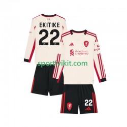 Completo da calcio Bambini Liverpool Hugo Ekitike 22 Maglia Seconda 2025-2026 Manica Lunga
