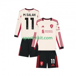 Completo da calcio Bambini Liverpool Mohamed Salah 11 Maglia Seconda 2025-2026 Manica Lunga