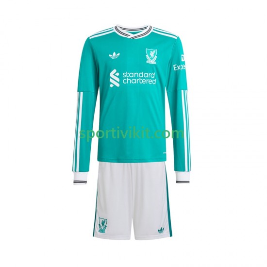 Completo da calcio Bambini Liverpool Maglia Terza 2025-2026 Manica Lunga