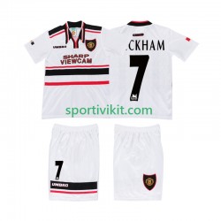 Completo da calcio Bambini Manchester United BECKHAM 7 Retro 1998 Maglia Seconda Manica Corta